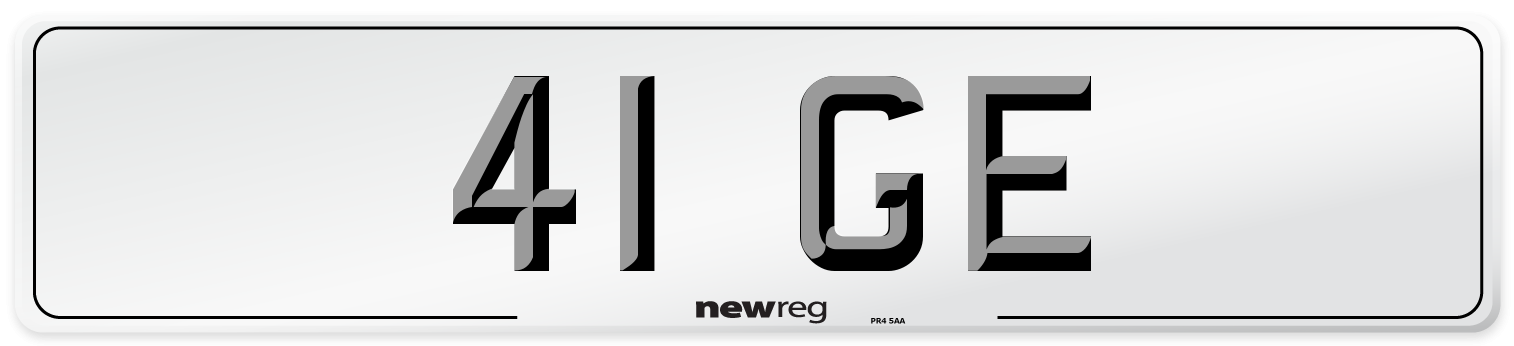 41 GE Number Plate from New Reg